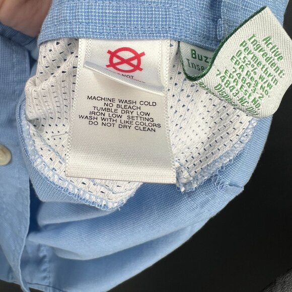 Exofficio Buzz off insect shield vented trail hiking outdoor shirt light blue M - Picture 8 of 12